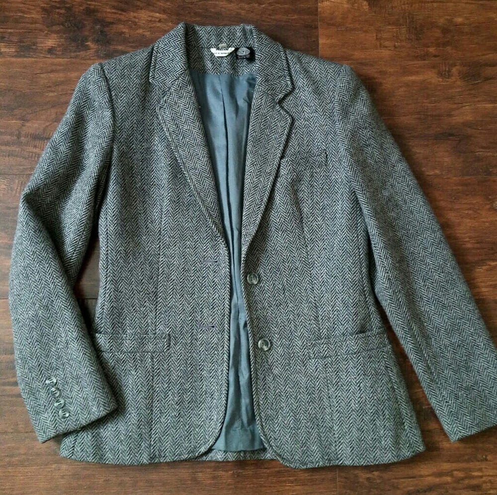 Vintage Wool Houndstooth Blazer